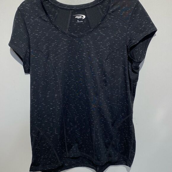 MTA Sport Women's Black White Mesh Round Neck Short Sleeve Athletic T-Shirt XL - Picture 1 of 9
